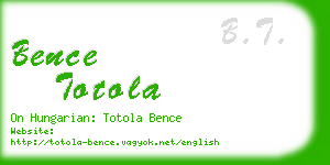 bence totola business card